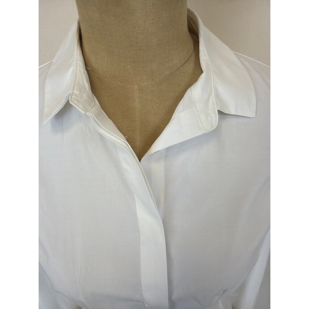 NWT Soya Concept White Recycled Cotton & Poly Button Front Blouse MED #0507 - Picture 5 of 6